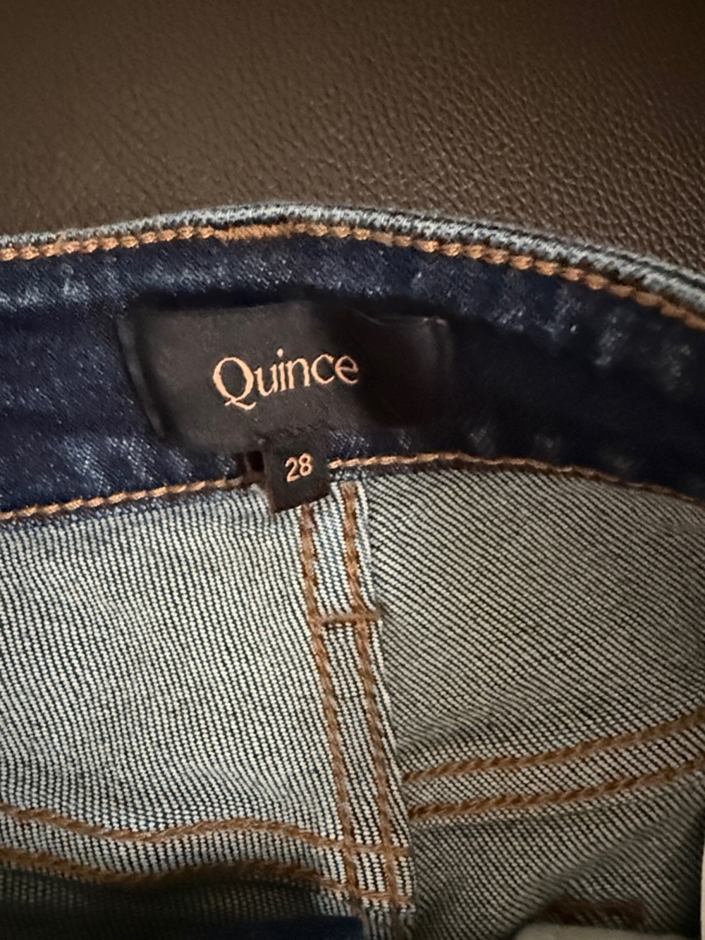 NWT Quince Stretch High Rise Straight Jeans Dark Wash Size 28 - Picture 4 of 8